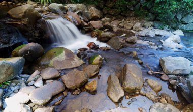 The beautiful and clear waterfall in the country