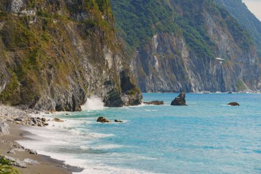 Temiz dalgalar güzel kıyıları vurur 