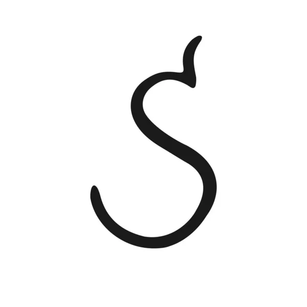 Letter S logo, icon. Hand drawn isolated letter s sign. Handwritten, lettering for logo. Calligraphy letter s template. Lettering script, font — Stockvektor