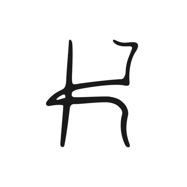 Letter K logo, icon. Hand drawn isolated letter K sign. Handwritten, lettering for logo. Calligraphy letter K template. Lettering script, font — Stock Vector
