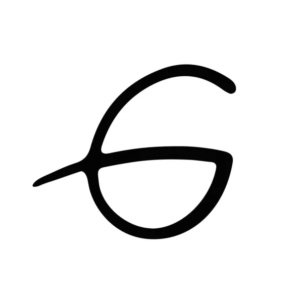 Letter G logo, icon. Hand drawn isolated letter G sign. Handwritten, lettering for logo. Calligraphy letter G template. Lettering script, font — Image vectorielle