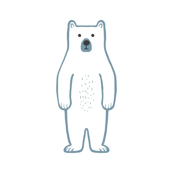 Cute Bear Funny Bear Outline Coloring Page Kids Doodle Sketch — Wektor stockowy