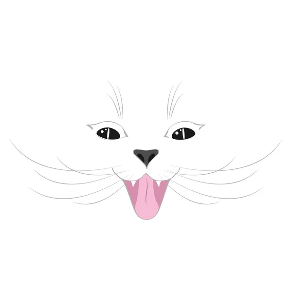 การ นแมวท ความส แมวร าเร อารมณ แมวย วละคร าแมวตลก ปากขาว — ภาพเวกเตอร์สต็อก
