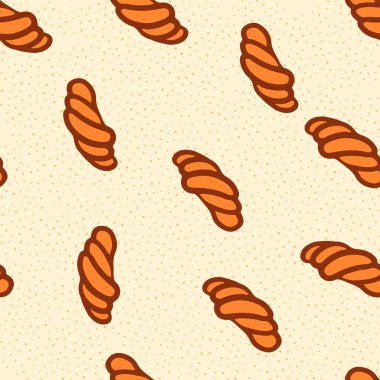 Kruvasan deseni kusursuz. Taze pişmiş kruvasan. Çörek. El yapımı kruvasan, tatlı yiyecekler, fırın ürünleri. Paketleme, çıkartma, menü tasarımı