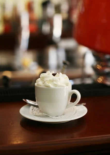 Koffie met crème schuim — Stockfoto