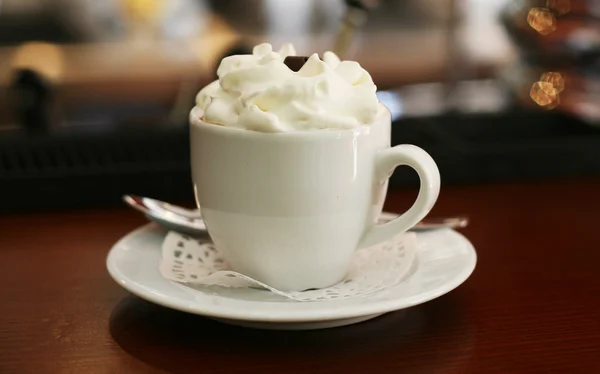 Koffie met crème schuim — Stockfoto