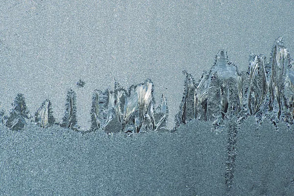 Frostiges Muster Dendriten Auf Dem Fensterglas — Stockfoto