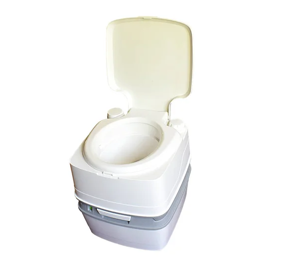 Портативний Пластиковий Туалет Ізольований Білому Тлі — стокове фото
