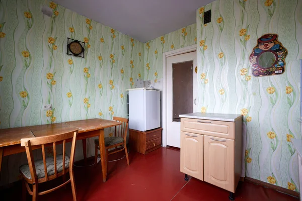 Kazan Tatarstan Rusia Oktober 2021 Contoh Interior Dapur Miskin Soviet Stok Foto Bebas Royalti