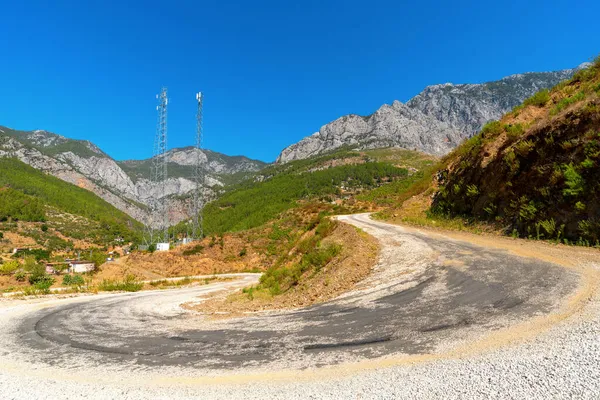 Stara Panoramiczna Wiejska Droga Górach Południowej Turcji — Zdjęcie stockowe