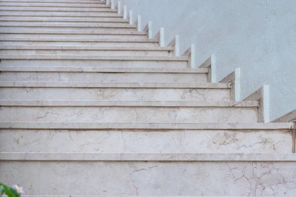 Empty Stone Staircase White Wall Abstract Photo Architecture – stockfoto