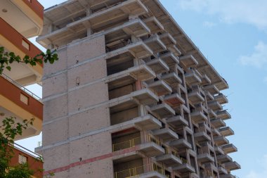 New block residential buildings under construction in Alanya, Turkey. Construction and real estate.