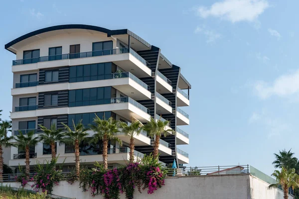 Apartment building is a new residential building in the open air. South Turkey real estate.