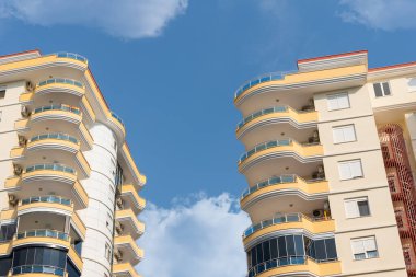 Modern apartment complex. Residential real estate in Turkey. Residential building against the sky.