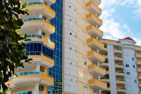 Modern apartment complex. Residential real estate in Turkey. Residential building against the sky.