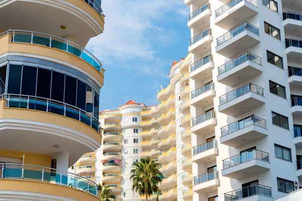 Modern apartment complex. Residential real estate in Turkey. Residential building against the sky.