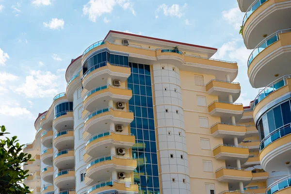 Modern apartment complex. Residential real estate in Turkey. Residential building against the sky.