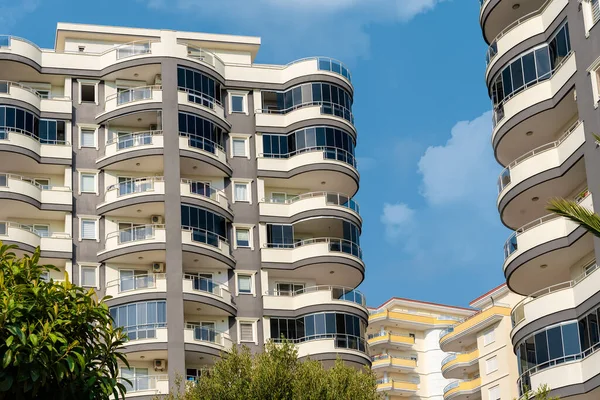 Modern apartment complex. Residential real estate in Turkey. Residential building against the sky.