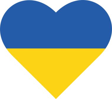 Ukrayna mavi ve sarı bayrağının renginde kalp.