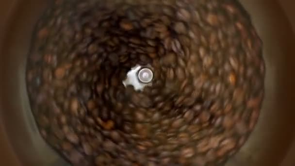 Coffee Grinder Grinds Coffee Beans Slow Motion Video — Stock Video