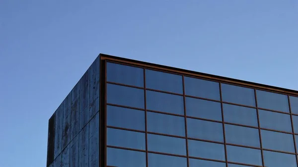 Fachada Cristal Del Edificio Moderno Contra Cielo — Foto de Stock