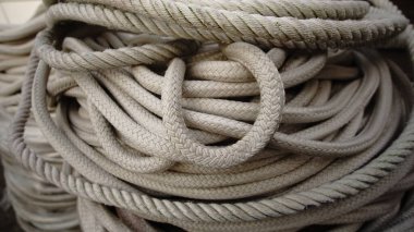 industrial coiled rope stacked as background