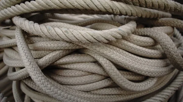 Coiled Rope Stacked Background — Fotografia de Stock