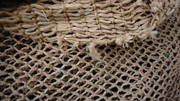Rustic Net Fabrics Stacked Background — Stockfoto