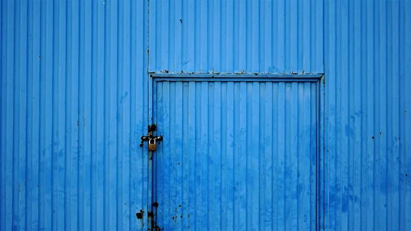 Industrial Blue Door Background —  Fotos de Stock