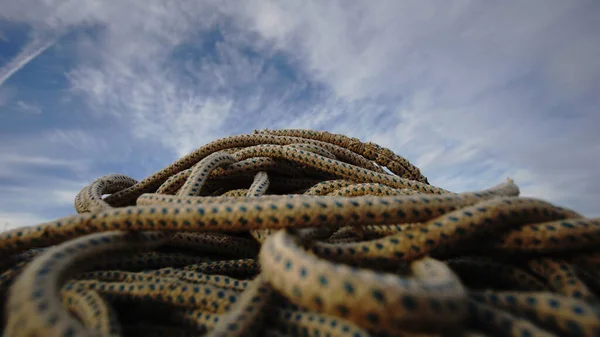 Ropes Stacked Sky Background — Stock Photo, Image