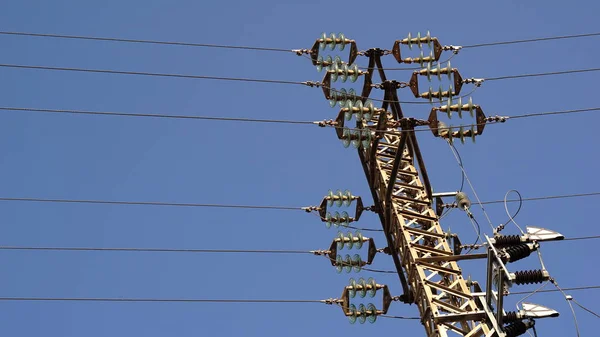 Cables Eléctricos Torre Eléctrica — Foto de Stock