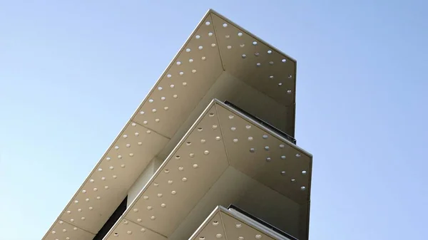 Structure Architecturale Géométrique Béton Contre Ciel — Photo