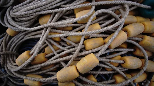 Bóias Rede Pesca Como Fundo — Fotografia de Stock