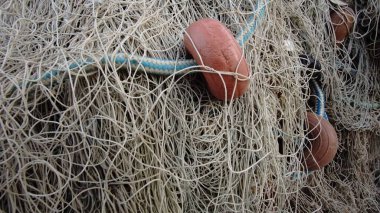 rustic fishing net with buoy