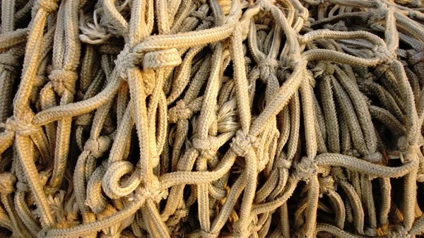 Stacked Rustic Fishing Net Background — Stock Fotó