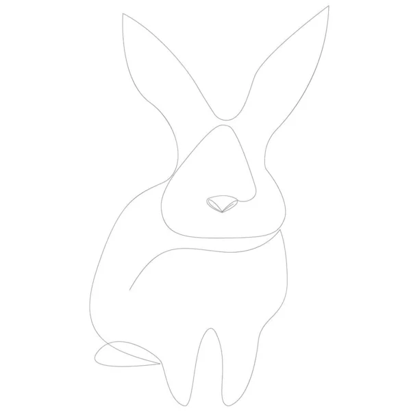 En linje design siluett av hare. Vektor — Stock vektor
