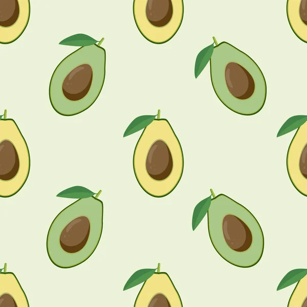 Avocat Vecteur Motif Sans Couture Fruits Exotiques Avacado — Image vectorielle