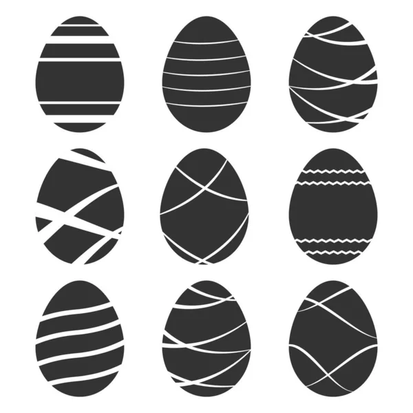 Paskalya yumurtaları beyaz arka planda. Paskalya festivali. Vektör illüstrasyonu — Stok Vektör