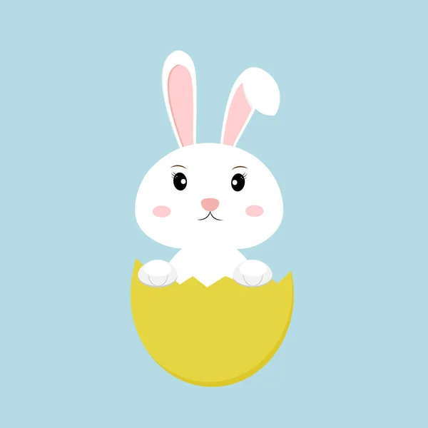 Cute Easter Bunny izolowane na niebieskim tle. Ilustracja wektora — Wektor stockowy