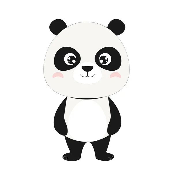 Cute panda kreskówki izolowane na białym tle. Ilustracja wektora — Wektor stockowy