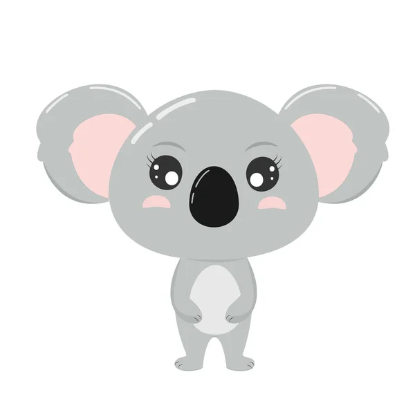 Netter Comic-Koala auf weißem Hintergrund. Vektorillustration — Stockvektor