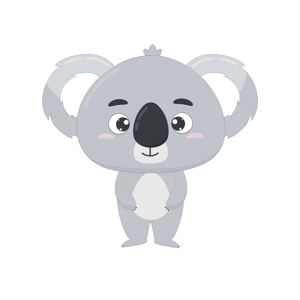 Bonito desenho animado personagem vetor koala. Coala australiana sobre fundo branco —  Vetores de Stock