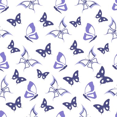 Butterflies seamless pattern. Design for printing on textiles, clothing, wrapping paper