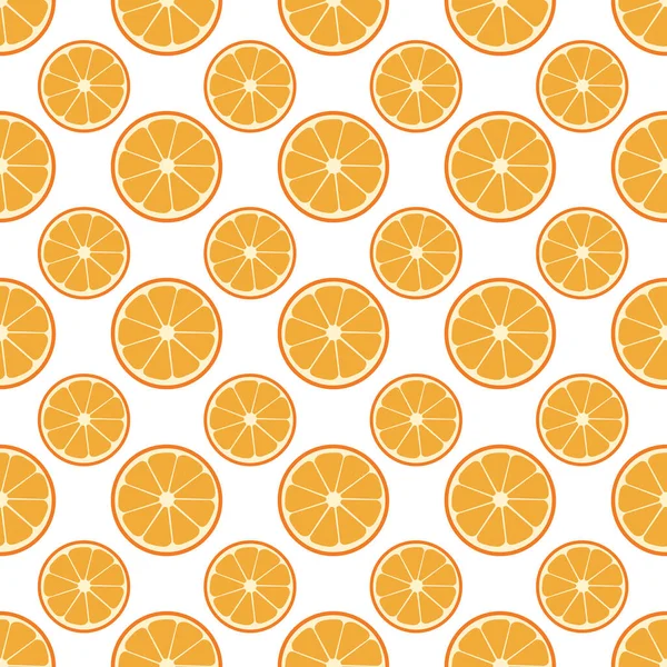 Coupe Fruits Orange Motif Sans Couture Sur Fond Blanc Illustration — Image vectorielle