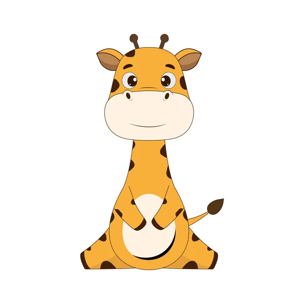 Girafe Personnage Bande Dessinée Sur Fond Blanc Icône Girafe Illustration — Image vectorielle