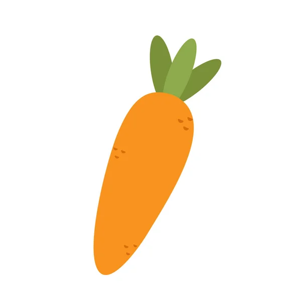 Икона Моркови Плоский Дизайн Белом Фоне Векторная Иллюстрация — стоковый вектор
