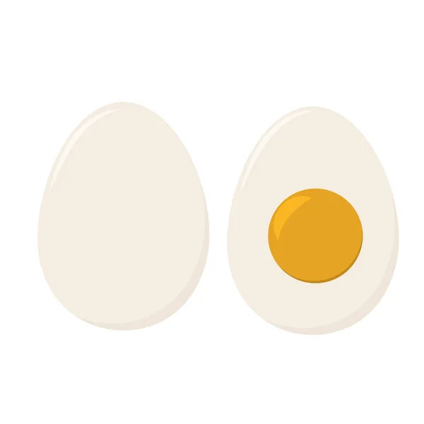 Huevo Gallina Hervido Iconos Huevo Pollo Sobre Fondo Blanco Ilustración — Vector de stock