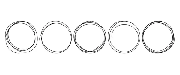 Cadre Croquis Cercles Dessinés Main Super Ensemble Rond Des Cercles — Image vectorielle