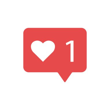 Bildirim simgesi. Vektör simgesi gibi. Sosyal medya. Bildirim gibi. Vektör illüstrasyonu