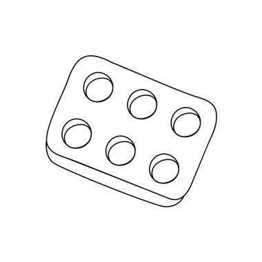 Kek, karalama şeklindeki el çizimi kek şeklini beyaz arka planda izole ediyor. Vektör illüstrasyonu